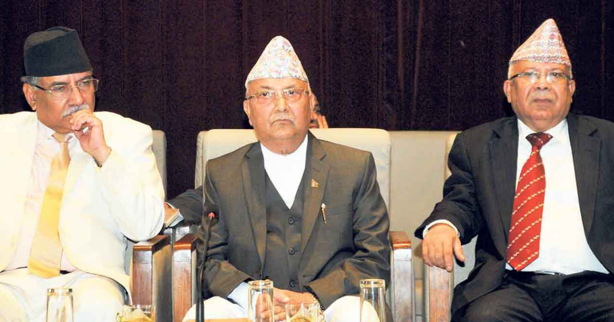 Top Communist Leaders KP Sharma Oli, Prachanda, and Madhav Kumar Nepal to Share Same Stage Today