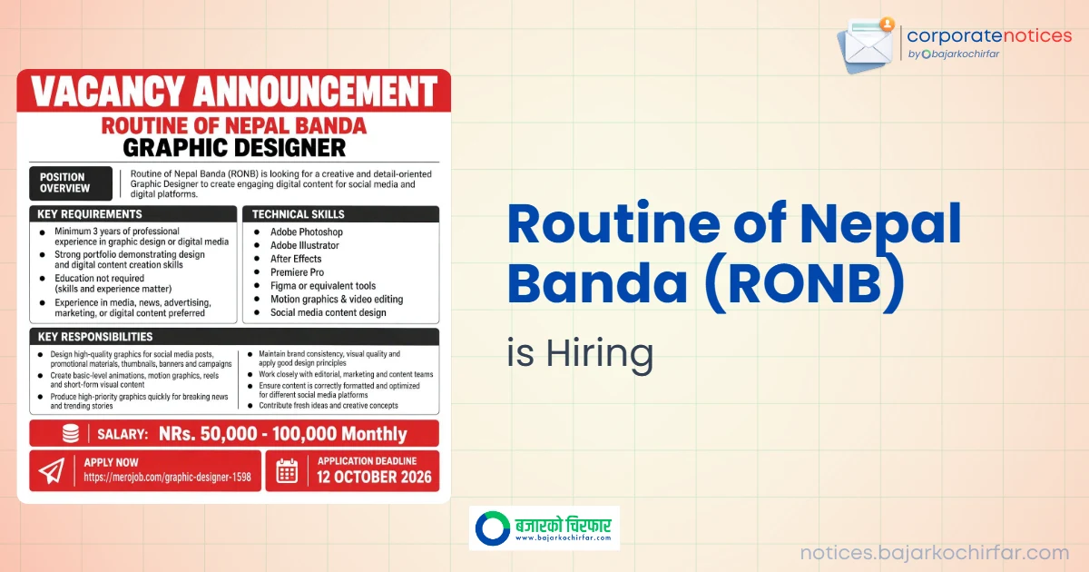 Routine of Nepal Banda Announces Graphic Designer Job Opening with Competitive Salary