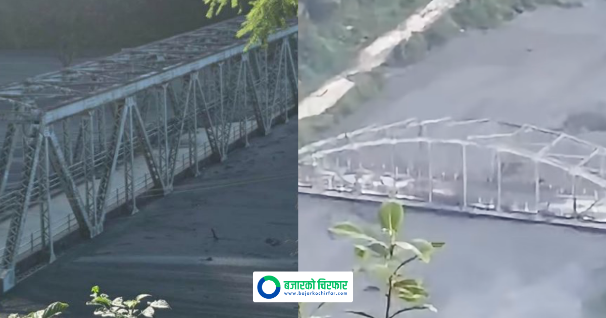 Budhigandaki River Flood Damages Two Bridges in Gorkha